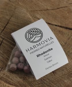 Perles Rhodonite Unie 8mm, 1 pièce